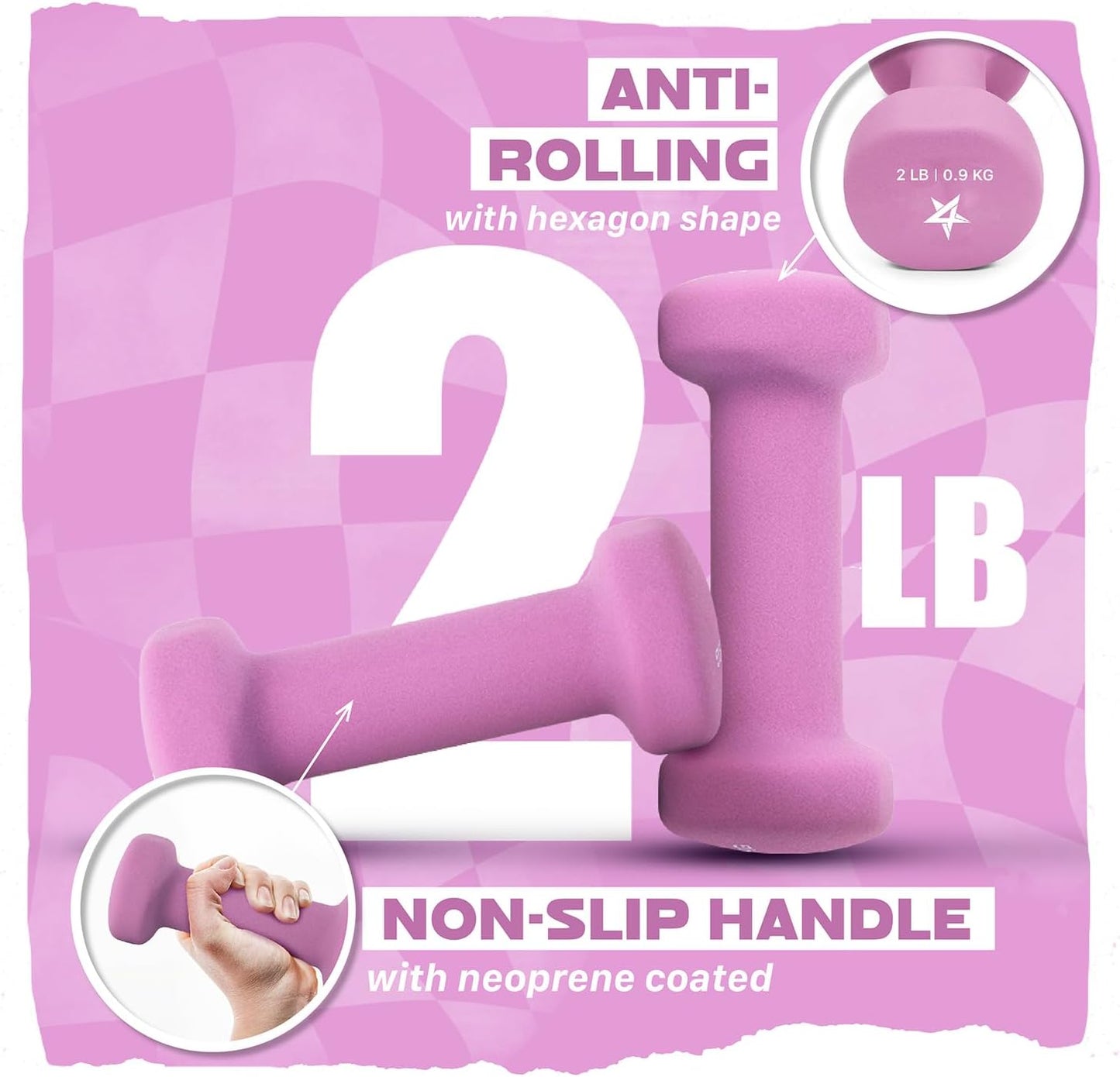 Versatile Neoprene Coated Dumbbell Sets - Choose Your Weight & Color! Anti-Roll, Anti-Slip Hexagon Design for Ultimate Grip